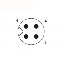 Panel Mount Connector - M5 4pins male straight rear panel mount connector, unshielded, solder